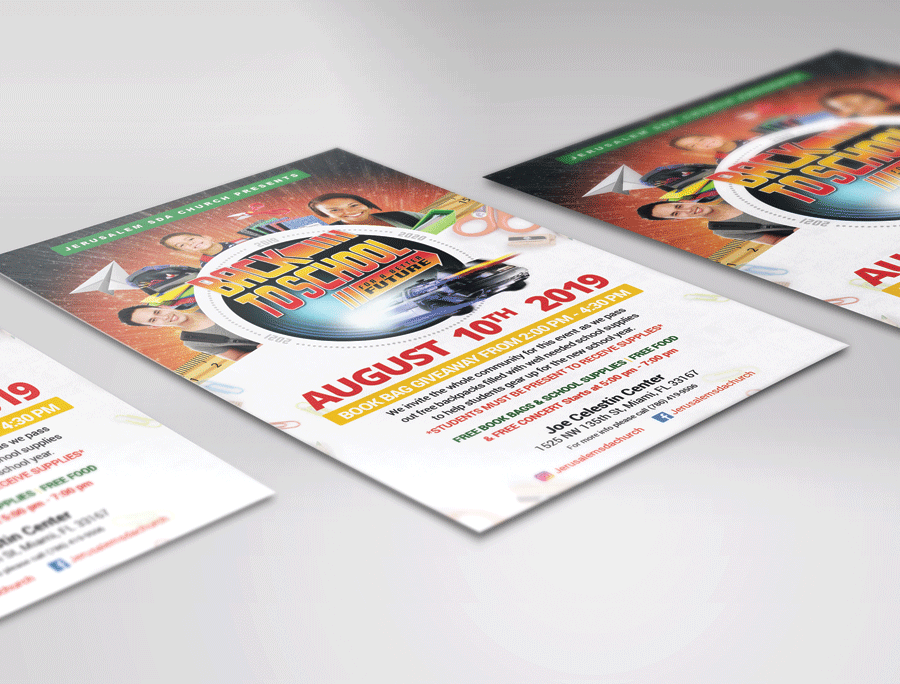 Jerusalem Back to School flyer design